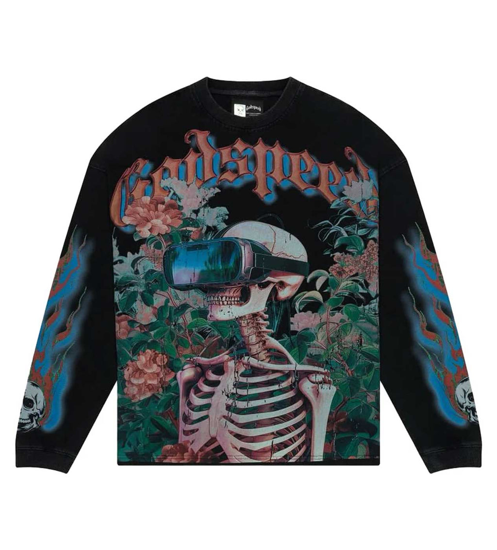 Godspeed Vision Flowers VVS L/S Tee Washed Black